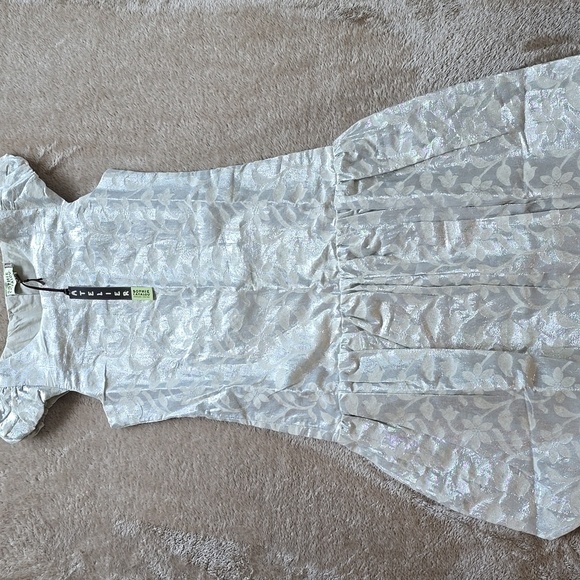 Sophie Catalou Atelier shimmering silver floral dress NWT - Picture 2 of 14